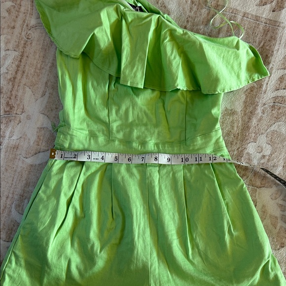 Lime Green Ruffled Romper - Picture 2 of 4